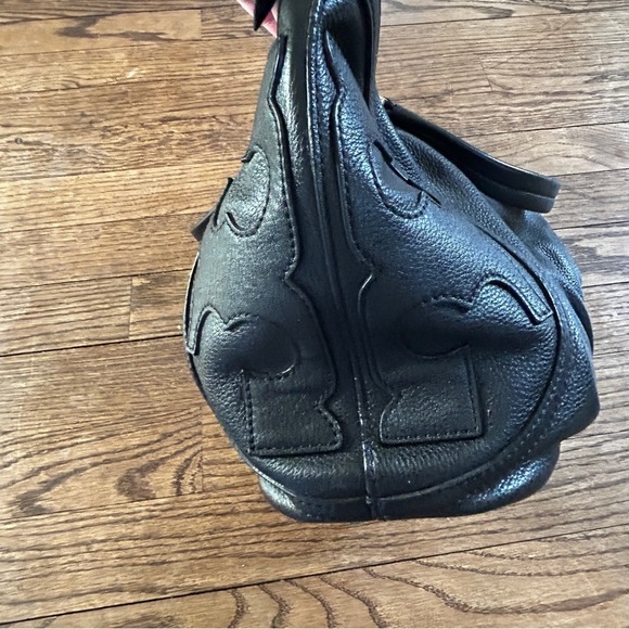 Tory Burch All T Elegant Black Leather Handbag Satchel - Picture 3 of 13